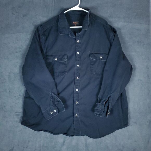Boulder Creek Trading Co Mens 3XL Big Workwear Button Down Shirt Black - Picture 1 of 14
